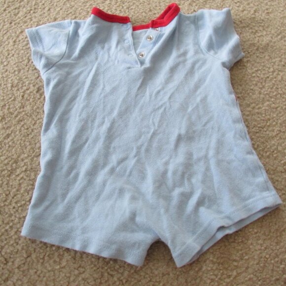 Baby Essentials Boys Romper Size 6M Blue Short Sleeve Baseball Future Sport Star - Picture 4 of 4